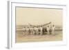 Life Saving Crew with Boat, Ocean View Beach, Oregon-null-Framed Art Print