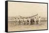 Life Saving Crew with Boat, Ocean View Beach, Oregon-null-Framed Stretched Canvas