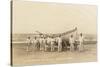 Life Saving Crew with Boat, Ocean View Beach, Oregon-null-Stretched Canvas