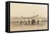 Life Saving Crew with Boat, Ocean View Beach, Oregon-null-Framed Stretched Canvas