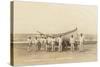 Life Saving Crew with Boat, Ocean View Beach, Oregon-null-Stretched Canvas