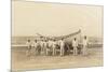 Life Saving Crew with Boat, Ocean View Beach, Oregon-null-Mounted Art Print