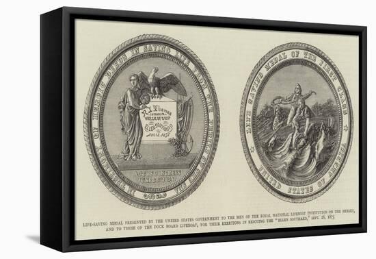 Life-Saving Medal Presented by the United States Government to the Men of the Royal National Lifebo-null-Framed Stretched Canvas