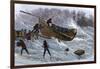 Life-Saving Service Launching a Lifeboat in Heavy Seas, New Jersey, 1870s-null-Framed Giclee Print