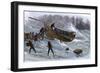 Life-Saving Service Launching a Lifeboat in Heavy Seas, New Jersey, 1870s-null-Framed Premium Giclee Print