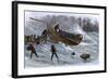 Life-Saving Service Launching a Lifeboat in Heavy Seas, New Jersey, 1870s-null-Framed Giclee Print