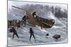 Life-Saving Service Launching a Lifeboat in Heavy Seas, New Jersey, 1870s-null-Mounted Giclee Print