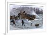 Life-Saving Service Launching a Lifeboat in Heavy Seas, New Jersey, 1870s-null-Framed Giclee Print