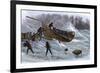 Life-Saving Service Launching a Lifeboat in Heavy Seas, New Jersey, 1870s-null-Framed Giclee Print