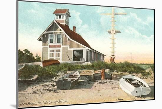 Life Saving Station, Popham Beach, Maine-null-Mounted Art Print