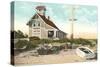 Life Saving Station, Popham Beach, Maine-null-Stretched Canvas