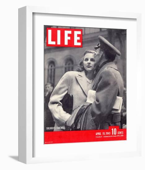 LIFE Soldier's Farewell 1943-null-Framed Art Print