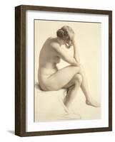 Life Study (Pastel and Pencil on Paper)-William Mulready-Framed Giclee Print