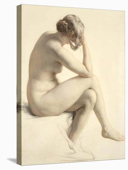 Life Study (Pastel and Pencil on Paper)-William Mulready-Stretched Canvas