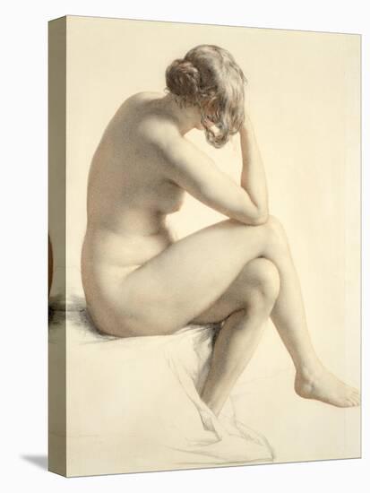 Life Study (Pastel and Pencil on Paper)-William Mulready-Stretched Canvas