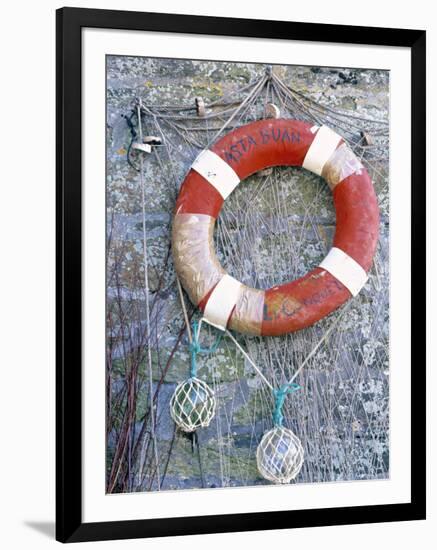 Lifebelt, Le Conquet, Finistere Region, Brittany, France-Doug Pearson-Framed Photographic Print