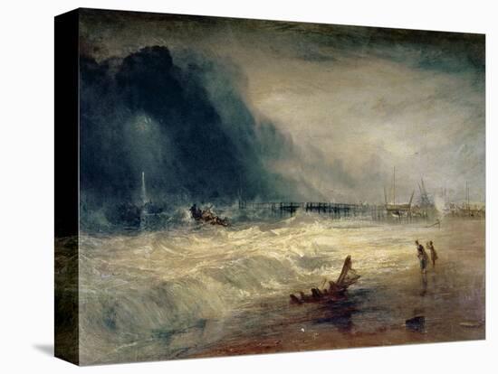 Lifeboat and Manby Apparatus Going off to a Stranded Vessel Making Signal of Distress, circa 1831-J. M. W. Turner-Stretched Canvas