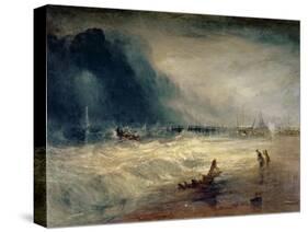 Lifeboat and Manby Apparatus Going off to a Stranded Vessel Making Signal of Distress, circa 1831-J. M. W. Turner-Stretched Canvas