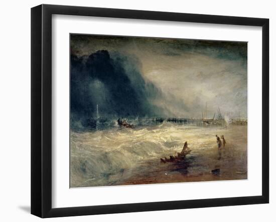 Lifeboat and Manby Apparatus Going off to a Stranded Vessel Making Signal of Distress, circa 1831-J. M. W. Turner-Framed Giclee Print