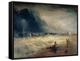 Lifeboat and Manby Apparatus Going off to a Stranded Vessel Making Signal of Distress, circa 1831-J. M. W. Turner-Framed Stretched Canvas