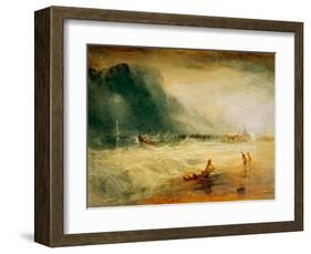 Lifeboat and Manby Apparatus Going to the Aid of a Stranded Vessel-J M W Turner-Framed Giclee Print