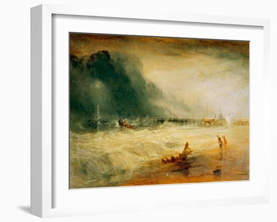 Lifeboat and Manby Apparatus Going to the Aid of a Stranded Vessel-J M W Turner-Framed Giclee Print