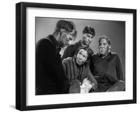 Lifeboat by Alfred Hitchcock with Hume Cronyn, Mary Anderson, John Hodiak and William Bendix., 1944-null-Framed Photo