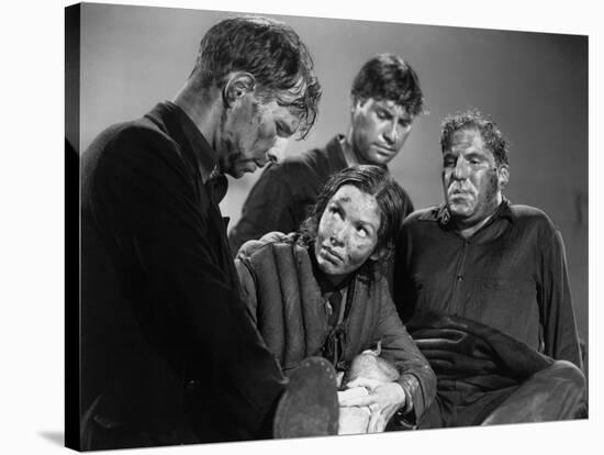 Lifeboat by Alfred Hitchcock with Hume Cronyn, Mary Anderson, John Hodiak and William Bendix., 1944-null-Stretched Canvas