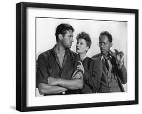 Lifeboat by Alfred Hitchcock with John Hodiak, Tallulah Bankhead and Henry Hull., 1944 (b/w photo)-null-Framed Photo