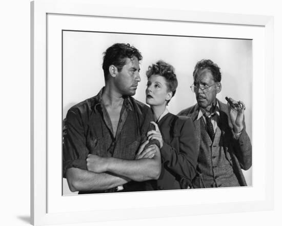 Lifeboat by Alfred Hitchcock with John Hodiak, Tallulah Bankhead and Henry Hull., 1944 (b/w photo)-null-Framed Photo