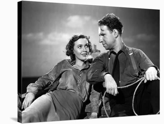 Lifeboat by Alfred Hitchcock with Mary anderson and Hume Cronyn, 1944 (b/w photo)-null-Stretched Canvas