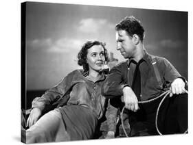 Lifeboat by Alfred Hitchcock with Mary anderson and Hume Cronyn, 1944 (b/w photo)-null-Stretched Canvas