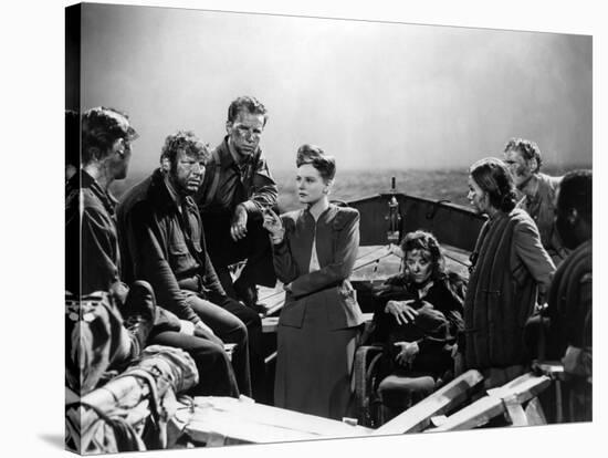 Lifeboat by Alfred Hitchcock with Walter Slezak, Hume Cronyn, Tallulah Bankhead, Heather angel and -null-Stretched Canvas