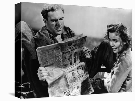 Lifeboat by Alfred Hitchcock with William Bendix and Mary Anderson, 1944 (b/w photo)-null-Stretched Canvas
