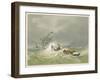 Lifeboat Going to the Aid of a Sailing Ship in Trouble-Edward Duncan-Framed Art Print