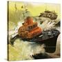 Lifeboat Rescue-English School-Stretched Canvas