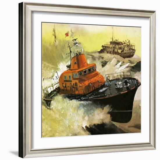 Lifeboat Rescue-English School-Framed Giclee Print