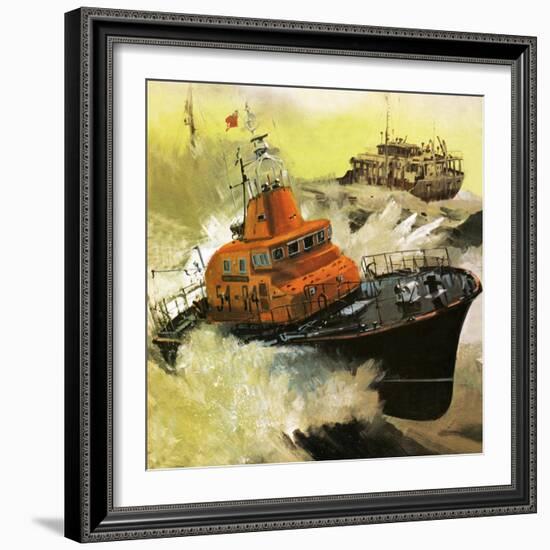 Lifeboat Rescue-English School-Framed Giclee Print