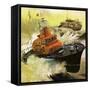 Lifeboat Rescue-English School-Framed Stretched Canvas
