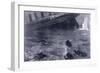 Lifeboats in the Freezing Choppy Waters Frantically Row Away from the Doomed Wreck of the Titanic-null-Framed Art Print