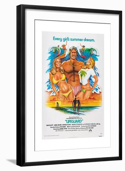 LIFEGUARD, center: Sam Elliott, 1976.-null-Framed Art Print