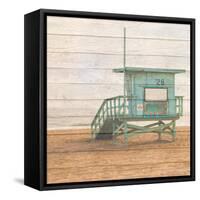 Lifeguard House on Wood-Susan Bryant-Framed Stretched Canvas