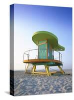 Lifeguard Hut in Art Deco Style, South Beach, Miami Beach, Miami, Florida, USA-Gavin Hellier-Stretched Canvas