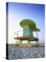 Lifeguard Hut in Art Deco Style, South Beach, Miami Beach, Miami, Florida, USA-Gavin Hellier-Stretched Canvas