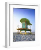 Lifeguard Hut in Art Deco Style, South Beach, Miami Beach, Miami, Florida, USA-Gavin Hellier-Framed Premium Photographic Print