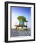 Lifeguard Hut in Art Deco Style, South Beach, Miami Beach, Miami, Florida, USA-Gavin Hellier-Framed Photographic Print