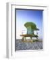 Lifeguard Hut in Art Deco Style, South Beach, Miami Beach, Miami, Florida, USA-Gavin Hellier-Framed Photographic Print