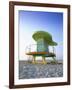 Lifeguard Hut in Art Deco Style, South Beach, Miami Beach, Miami, Florida, USA-Gavin Hellier-Framed Photographic Print