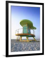 Lifeguard Hut in Art Deco Style, South Beach, Miami Beach, Miami, Florida, USA-Gavin Hellier-Framed Photographic Print