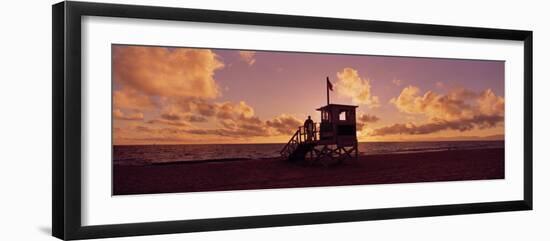 Lifeguard Hut on the Beach, 22nd St. Lifeguard Station, Redondo Beach, California, USA-null-Framed Photographic Print